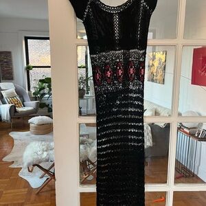 Elegant Black Crochet Dress